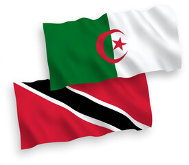Fototapeta premium Flags of Republic of Trinidad and Tobago and Algeria on a white background