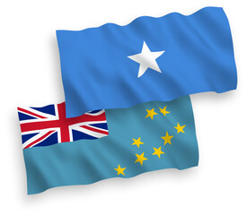 Flags of Tuvalu and Somalia on a white background