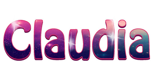 Claudia - multicolor - female name - sparkles - ideal for websites, emails, presentations, greetings, banners, cards, books, t-shirt, sweatshirt, prints