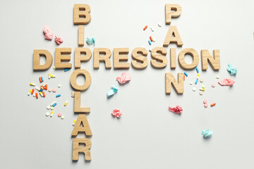 Mental disorders concept - composition for Bipolar disorder