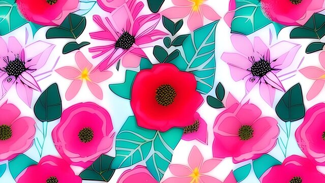 rose floser illustration Generative AI