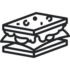 Sandwich outline icons. Vector illustration. Isolated icon suitable for web, infographics, interface and apps.