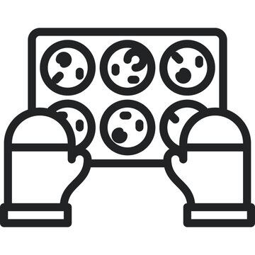 hands holding tray of baked goods clip art preview