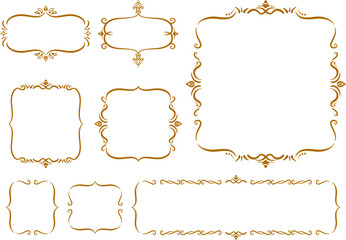 インド風の飾りフレームセット。ベクターデータ。