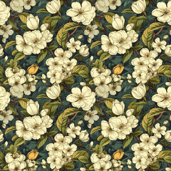 Seamless apple blossom pattern