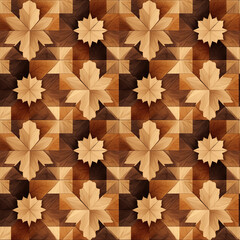 Fototapeta premium Tillable wooden leaves pattern