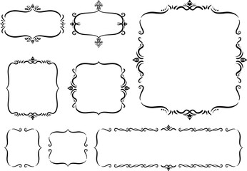 インド風の飾りフレームセット。ベクターデータ。