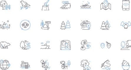 Dancing partying line icons collection. Grooving, Boogying, Shaking, Jamming, Swaying, Twirling, Bouncing vector and linear illustration. Spinning,Rocking,Moving outline signs set