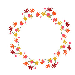 Autumn leaves and branches wreath