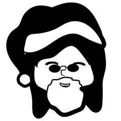 Mr. Claus face with glasses silhouette