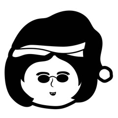Mrs. Claus face with glasses silhouette