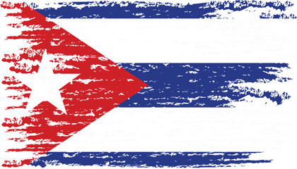 Brush stroke flag of CUBA