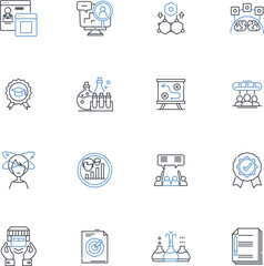 Knowledge center line icons collection. Information, Resources, Learning, Education, Repository, Study, Analysis vector and linear illustration. Expertise,Insight,Research outline signs set