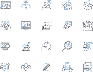 Operational management line icons collection. Efficiency, Optimization, Productivity, Streamlining, Resource management, Logistics, Workflow vector and linear illustration. Planning,Quality control