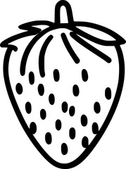 black individual strawberry line icon. simple health fruit flat design pictogram, clipart vector illustration for ad app logo ad web banner button ui ux interface elements isolate on white