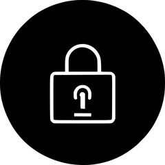 black round open lock icon, simple secure cardinal protection flat design vector pictogram, infographic vector for app logo web website button banner ui ux interface elements isolate on white