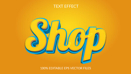 Fototapeta na wymiar Shop 3D Editable Text Style Effect