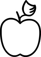 black individual apple line icon, simple fresh tasty fruit flat design pictogram, infographic vector for app logo web banner button ui ux interface elements isolate on white background