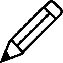 black individual pencil line icon, simple outline write tool flat design pictogram, infographic vector for app logo web button ui ux interface elements isolate on white background