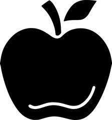 black individual apple line icon, simple fresh tasty fruit flat design pictogram, infographic vector for app logo web banner button ui ux interface elements isolate on white background