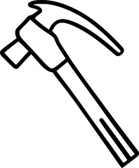 black individual hammer line icon, simple hand tool flat design pictogram, infographic vector for app logo web button ui ux interface elements isolate on white background