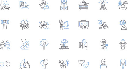 Emotional state line icons collection. Joyful, Anxious, Depressed, Angry, Hopeful, Frustrated, Confused vector and linear illustration. Relieved,Numb,Content outline signs set
