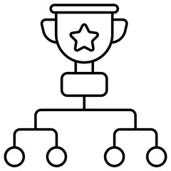 A flat design icon of trophy cup