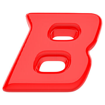 3d letter B red font 