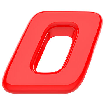 3d letter O red font 