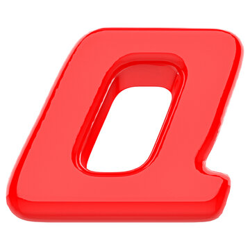 3d letter Q red font 