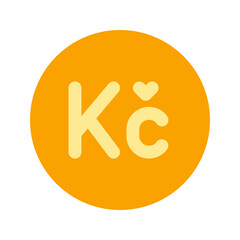 czech koruna flat icon