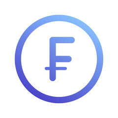 Obraz premium franc gradient icon