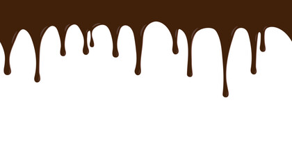 Seamless pattern of dripping of melted chocolate, background. Vector illustration