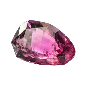 pink spinel gem stone , isolated on transparent background cutout , generative ai