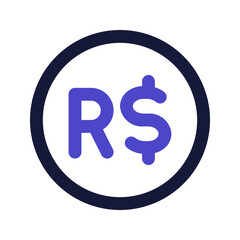 brazilian real line color icon