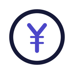 Obraz premium Yuan line color icon