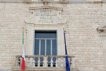 Fototapeta na wymiar ITALY TRANI APRIL 21 2023 SIGN OF CORTE DI APPELLO DELLE PUGLIA