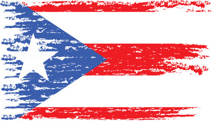 Brushstroke flag of PUERTO RICO