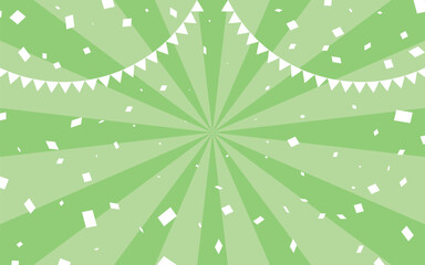 サンバースト　緑　ガーランド　紙吹雪
