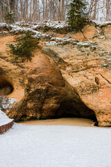 Gutmana Cave, cliff, Sigulda, Latvia