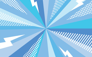 サンバースト　青　水色　パターン　雷