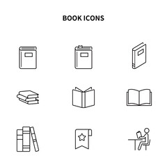 シンプルアイコンセット｜本・読書・勉強・学習