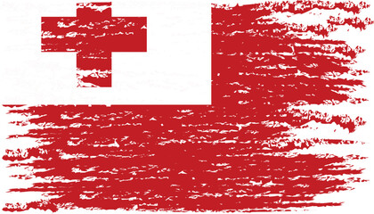 Brushstroke flag of TONGA