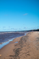 blue water and waves, latvia, Baaltic sea, beach