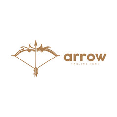 Arrow Logo, Bow Arrow Minimalist Simple Design, Archer Vector, Templet Illustration Symbol Icon
