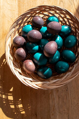 basket of eggs, easter