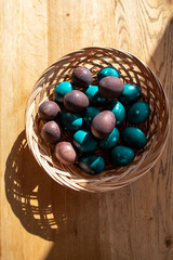 basket of eggs, easter