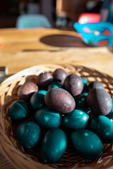 basket of eggs, easter
