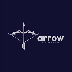 Arrow Logo, Bow Arrow Minimalist Simple Design, Archer Vector, Templet Illustration Symbol Icon