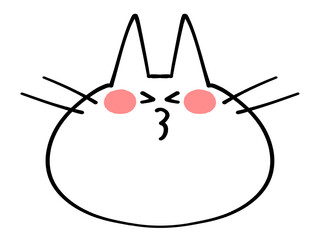 キス顔の顔のみにゃんこのアイコンイラスト素材